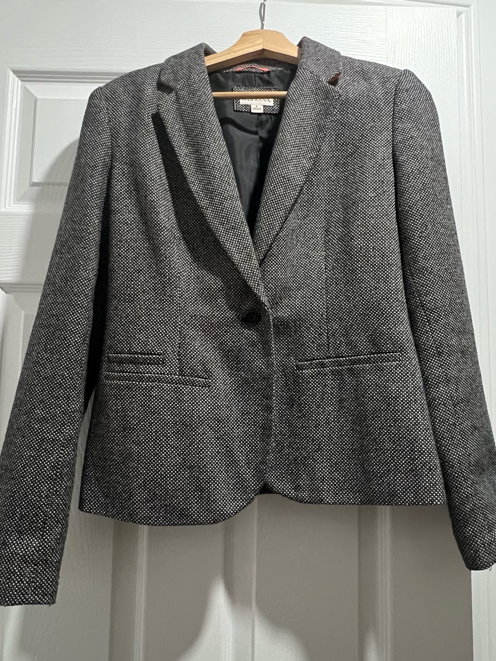 Merona Gray Tweed Single-Button Blazer